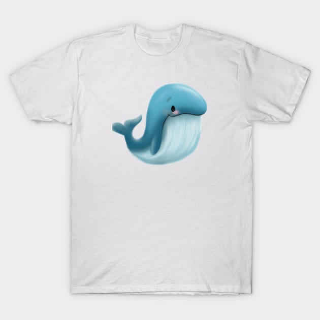 Cute Blue Whale Drawing T-Shirt by Play Zoo